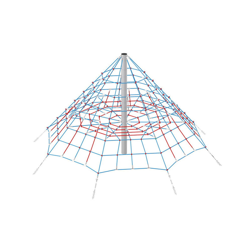 Spinnennetz-Pyramide, blau-rot