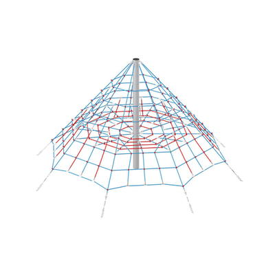 Spinnennetz-Pyramide, blau-rot