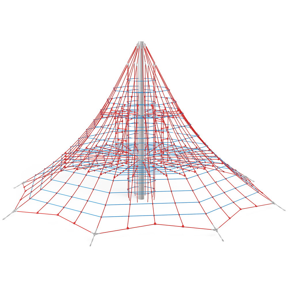 Große Seil-Pyramide, 8-eckig, blau-rot