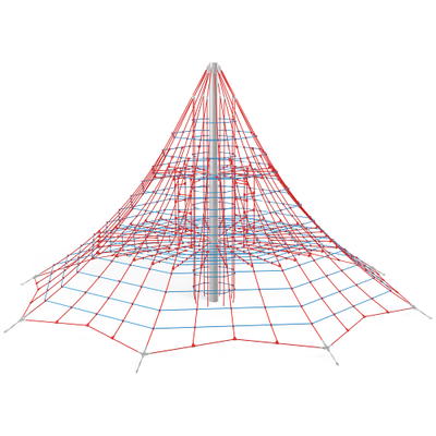 Große Seil-Pyramide, 8-eckig, blau-rot