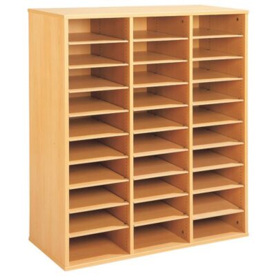 Schrank mit Melaminbeschichtung mit 27 Regalbretter - Höhe: 118 cm - Länge: 105 cm