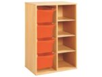Regal mit Melaminbeschichtung mit 4 Behälter auf Schienen – 3 Regalbretter – Höhe: 102 cm – Länge: 70,5 cm - 37039 s 37039 3d@2p2@xl