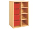 Regal mit Melaminbeschichtung mit 4 Behälter auf Schienen – 3 Regalbretter – Höhe: 102 cm – Länge: 70,5 cm - 37039 s 37039 4d@3p2@xl