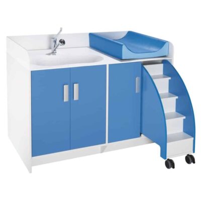 Wickelkommode Kazeo mit großem Waschbecken + Ausziehtreppe