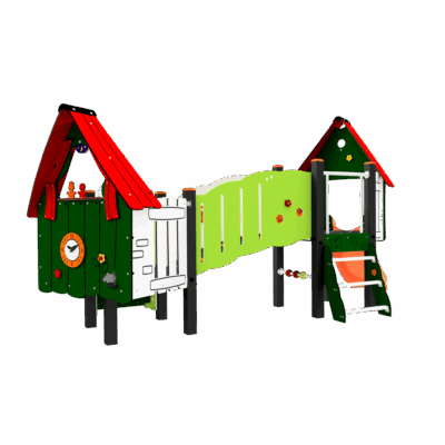 Spielhäuschen Pedraza mit Rutsche aus Polyester orange