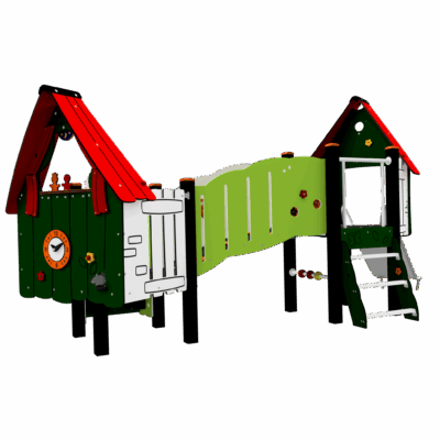 Spielhäuschen Pedraza mit Rutsche aus Metall