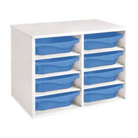 Regal mit Melaminbeschichtung mit 8 Behälter - 6 Regalbretter - Höhe: 51 cm - Länge: 70,5 cm – Bild 3