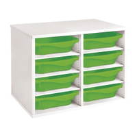 Regal mit Melaminbeschichtung mit 8 Behälter - 6 Regalbretter - Höhe: 51 cm - Länge: 70,5 cm – Bild 4
