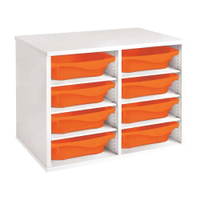 Regal mit Melaminbeschichtung mit 8 Behälter - 6 Regalbretter - Höhe: 51 cm - Länge: 70,5 cm – Bild 5