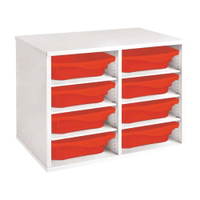 Regal mit Melaminbeschichtung mit 8 Behälter - 6 Regalbretter - Höhe: 51 cm - Länge: 70,5 cm – Bild 6