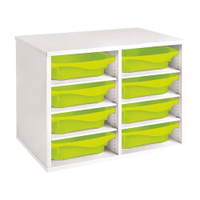 Regal mit Melaminbeschichtung mit 8 Behälter - 6 Regalbretter - Höhe: 51 cm - Länge: 70,5 cm – Bild 7