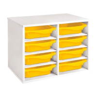 Regal mit Melaminbeschichtung mit 8 Behälter - 6 Regalbretter - Höhe: 51 cm - Länge: 70,5 cm – Bild 8