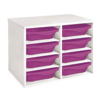 Regal mit Melaminbeschichtung mit 8 Behälter - 6 Regalbretter - Höhe: 51 cm - Länge: 70,5 cm – Bild 9