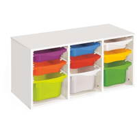 Regal mit Melaminbeschichtung mit 9 Behälter auf Schienen - Höhe: 51 cm - Länge: 105 cm – Bild 17
