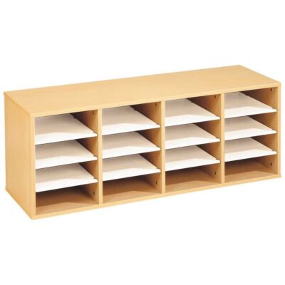 Regal mit Melaminbeschichtung mit 12 Regalbretter - Höhe: 51 cm - Länge: 139 cm