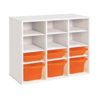 Regal mit Melaminbeschichtung mit 6 Behälter - 9 Regalbretter - Höhe: 81 cm - Länge: 105 cm – Bild 2