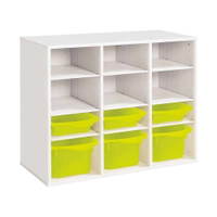 Regal mit Melaminbeschichtung mit 6 Behälter - 9 Regalbretter - Höhe: 81 cm - Länge: 105 cm – Bild 8