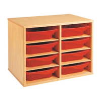 Regal mit Melaminbeschichtung mit 8 Behälter - 6 Regalbretter - Höhe: 51 cm - Länge: 70,5 cm – Bild 12