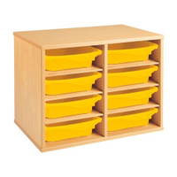 Regal mit Melaminbeschichtung mit 8 Behälter - 6 Regalbretter - Höhe: 51 cm - Länge: 70,5 cm – Bild 13