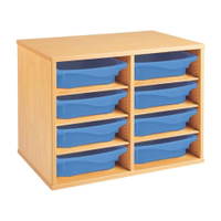 Regal mit Melaminbeschichtung mit 8 Behälter - 6 Regalbretter - Höhe: 51 cm - Länge: 70,5 cm – Bild 14