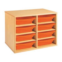Regal mit Melaminbeschichtung mit 8 Behälter - 6 Regalbretter - Höhe: 51 cm - Länge: 70,5 cm – Bild 16