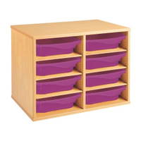 Regal mit Melaminbeschichtung mit 8 Behälter - 6 Regalbretter - Höhe: 51 cm - Länge: 70,5 cm – Bild 17