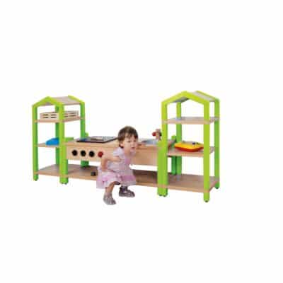 Stollen-Fertigregalsystem "Johanna", mit Küche