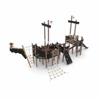 Kleine Spielanlage Piratenschiff mit 2 Rutschen WOODEN WD1581 – Bild 6