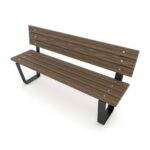 Bank mit Lehne aus Holzlatten PARK 0902-2 - 0213 0902 21s