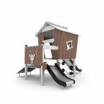 Spielturm mit 2 Rutschen, Rampe und Kletterstange CROOC 0305 - 0305c91s