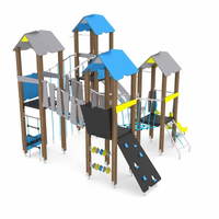 Spielturmanlage mit 4 Türmen und 2 Rutschen - WOODEN WD1412 – Bild 2