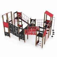 Spielturmanlage mit 6 Türmen und Kletteranlage WOODEN WD1413 – Bild 6