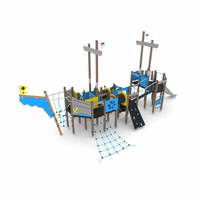 Kleine Spielanlage Piratenschiff mit 2 Rutschen WOODEN WD1581