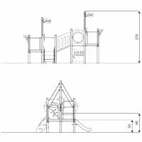 U3-Spielanlage mit 2 Türmen, Rutsche, Brücke und Treppe MINISWEET 0113 – Bild 8