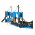 Großes Spielschiff mit 2 Rutschen WOODEN WD1415 - 0b02 wd14151s