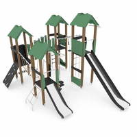 Spielturmanlage mit 4 Türmen und 2 Rutschen - WOODEN WD1412 – Bild 3