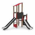 Spieltürme mit zwei Rutschen WOODEN WD1406 - 1e30 wd1406c21s