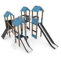 Spielturmanlage mit 4 Türmen und 2 Rutschen - WOODEN WD1412 – Bild 5