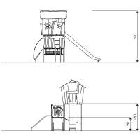 Spielturm mit Rutsche und Kletterelementen CROOC 0300S1 – Bild 5