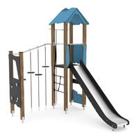 Spielturm mit Rutsche und Kletter-Hangelanlage WOODEN WD1405 – Bild 5