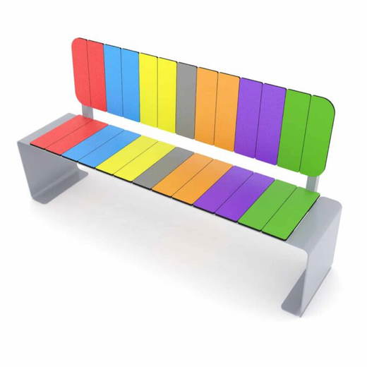 3be9-0924 Regenbogen-Bank mit Lehne PARK 0924 - 3be9 0924