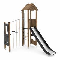 Spielturm mit Rutsche und Kletter-Hangelanlage WOODEN WD1405 – Bild 6