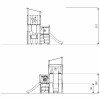 Spielturm mit 2 Rutschen und Kletterelementen CROOC 0303 – Bild 4