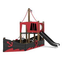 Kleines Spielschiff mit Rutsche WOODEN WD1414 – Bild 3