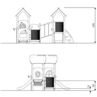 U3-Spielanlage mit 2 Türmen, Rutsche, Brücke und Treppe MINISWEET 0109-1 – Bild 8