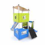 Spielturm mit 2 Rutschen und Kletterelementen CROOC 0303 - 660f 03031s