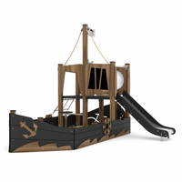 Kleines Spielschiff mit Rutsche WOODEN WD1414 – Bild 5
