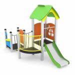 U3-Spielturm mit Rutsche, Podest und Kletterpark – MINISWEET 0106-1 - 6b8a 0106 11s