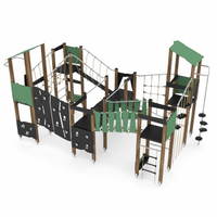 Spielturmanlage mit 6 Türmen und Kletteranlage WOODEN WD1413 – Bild 7
