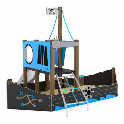 Kleines Spielschiff mit Rutsche WOODEN WD1414